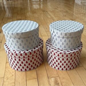 Festive Tree Print Storage Boxes - Set of 4